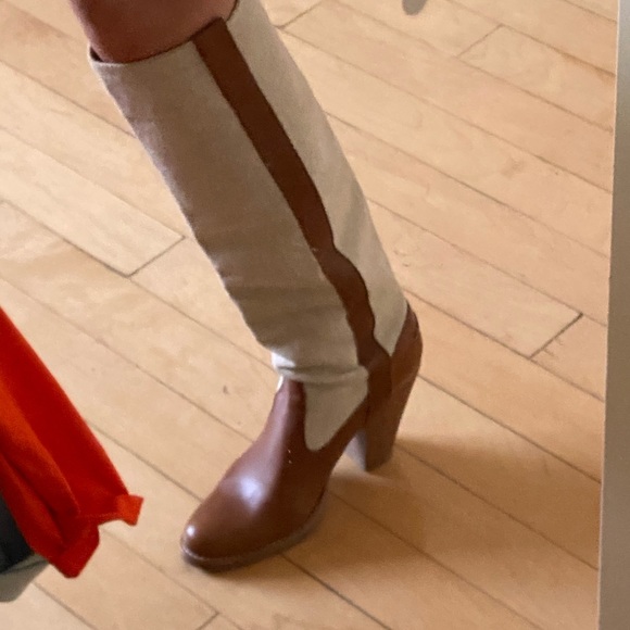 Veronique Branquinho tall boots 👢 leather/canvas - Picture 6 of 7